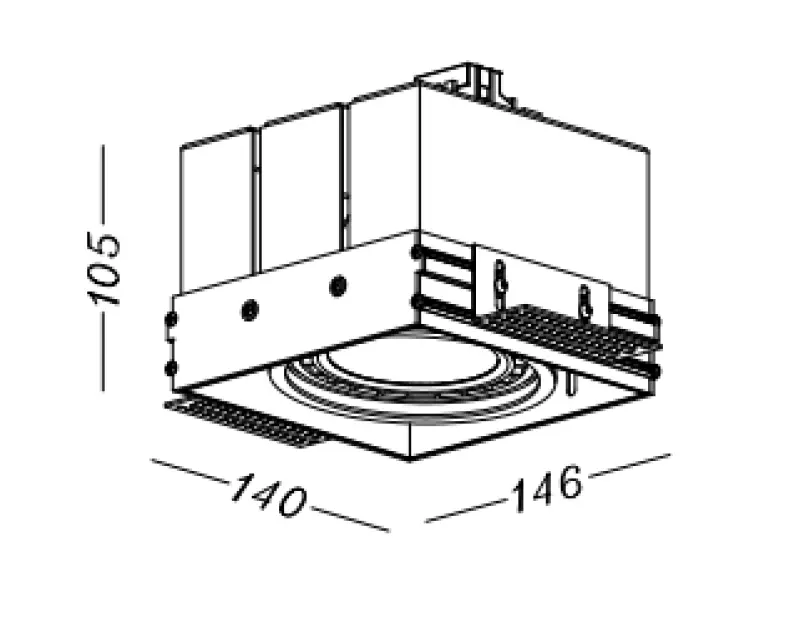 Decor Milo schwarze rahmenlose Deckeneinbauleuchte mit 1 Leuchtmittel 4731