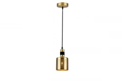 Dekor Bellis zylindrische Pendelleuchte, Schwarz-Gold, mit 1 Leuchtmittel 4666