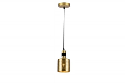 Dekor Bellis zylindrische Pendelleuchte, Schwarz-Gold, mit 1 Leuchtmittel 4666
