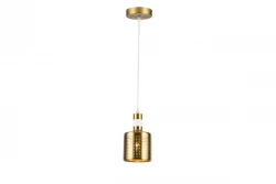 Dekor Bellis zylindrische Pendelleuchte Weiß-Gold, mit 1 Leuchtmittel 4574