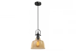 Decor Muscari II Pendelleuchte bernsteinfarben mit Metallic-Finish und schwarzer Lampenfassung 3732