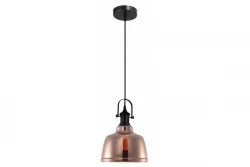 Decor Muscari II schwarze Pendelleuchte mit kupferfarbenem Lampenschirm im Metallic-Design und schwarzer Fassung 3930