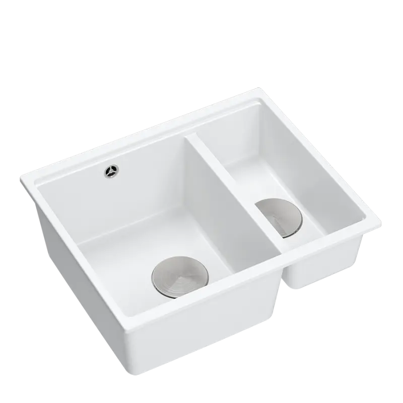 Quadri Newport II Weiß 1,5 Granit-Spüle 555x460, Oberflächen-Einbau und Unterbau 1208957860