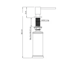 Quadri Tenby quadratisch Einbau-Seifenspender PVD Gun Metal von oben nachfüllbar 1208957892