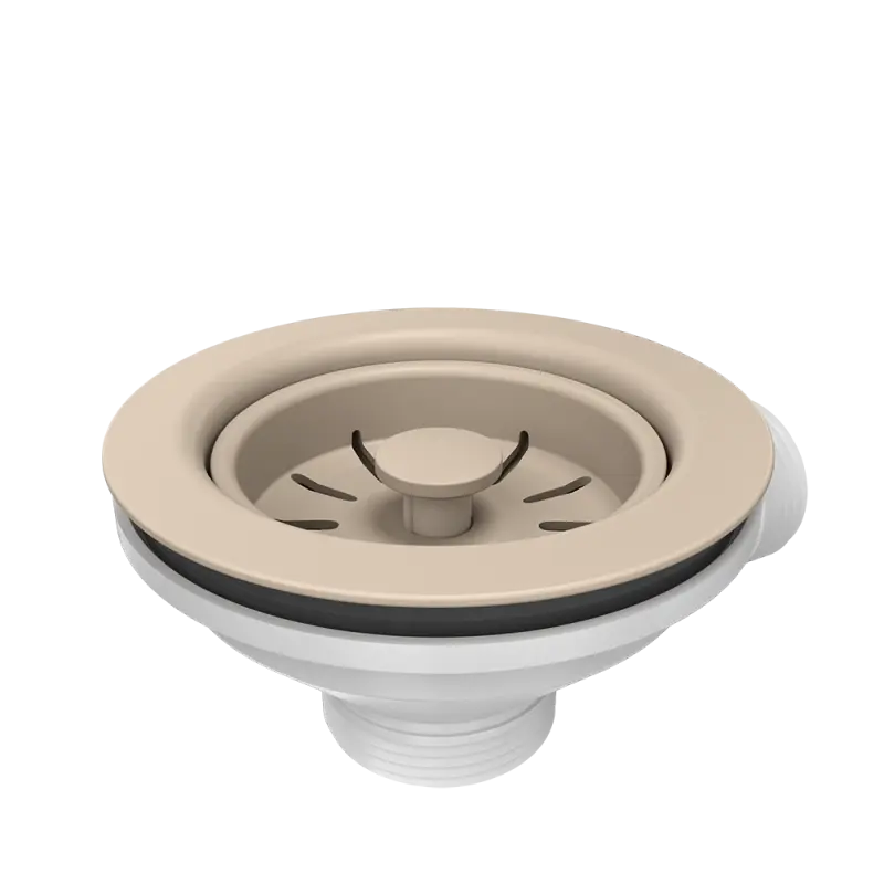 Quadri Sand-Beige Ablaufgarnitur Spülbecken mit Überlauf 1208957901