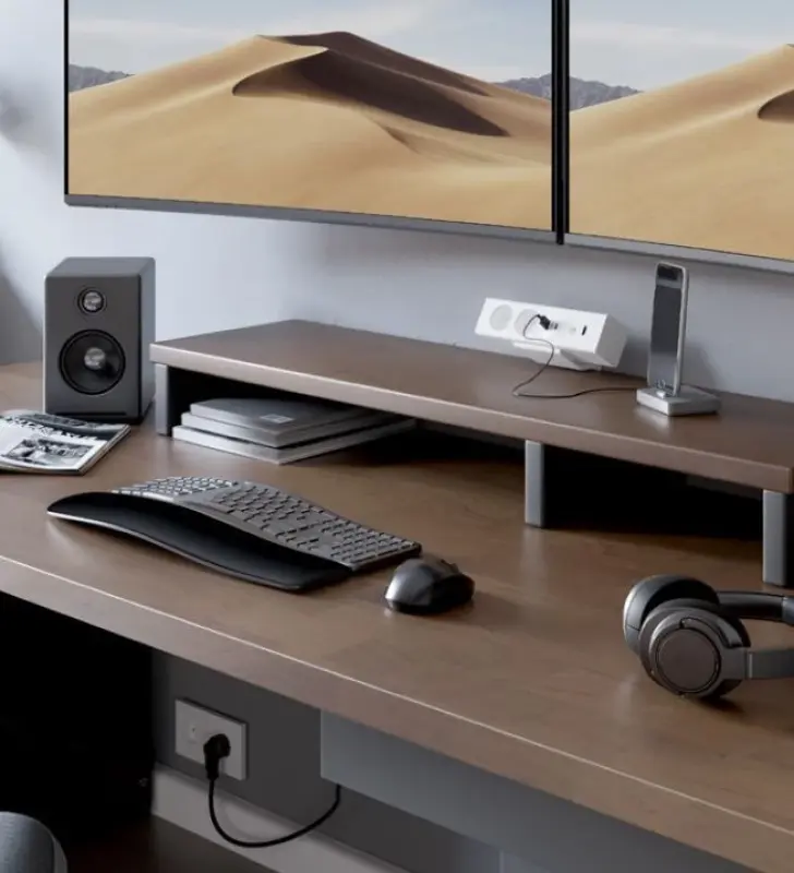 Indux Desk Schreibtisch oder Tisch mattweiß Erdung Typ F, Steckdose (2x) mit 1xUSB A, 1xUSB C, 1xRJ45 und 1xHDMI 1208957923