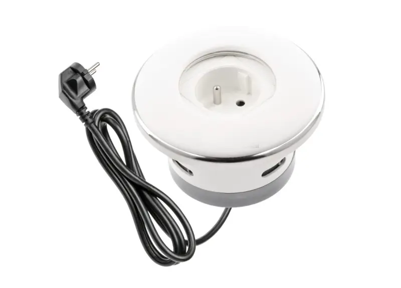 Indux Cover Einbau-Steckdose weiß matt Stift-Erdung Typ E, mit abschließbarem Deckel 1208957925