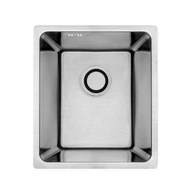 Aquadesign R25 Stahlaufsatz, Unterbau und flächenbündiger Einbau Spülbecken Edelstahl 34x40cm 1208958201
