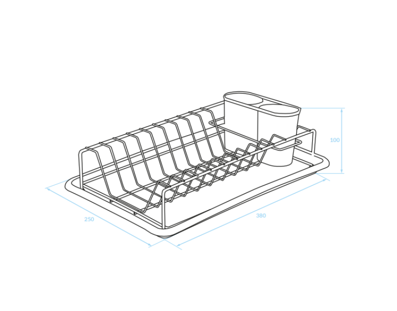 EPKA Geschirrabtropfer Chrom/Weiß Stahl 38x10x25cm 1208958240