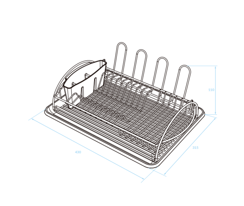 EPKA Geschirrabtropfgestell schwarz Stahl 43x110x31,5cm 1208958243