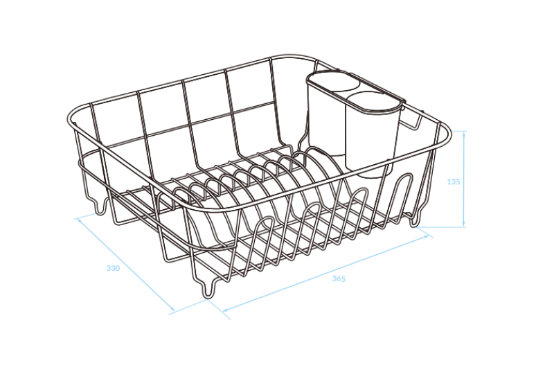 EPKA Geschirrabtropfer schwarz Stahl 36,5x13,5x33cm 1208958244