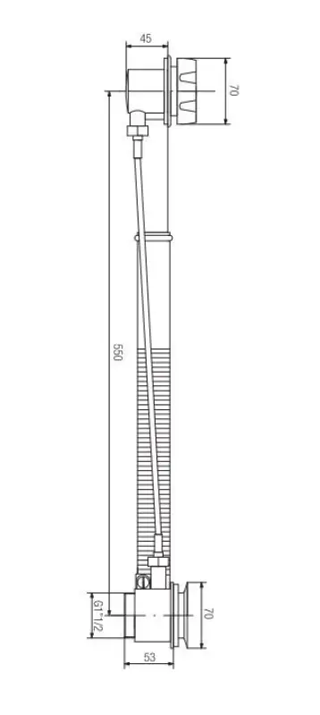 PB Wannenablauf Chrom mit Drehknopf am Überlauf für Einbaubadewannen 1208958380