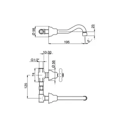 Huber Croisette 3-Loch-Waschtischbatterie Chrom CS00351021
