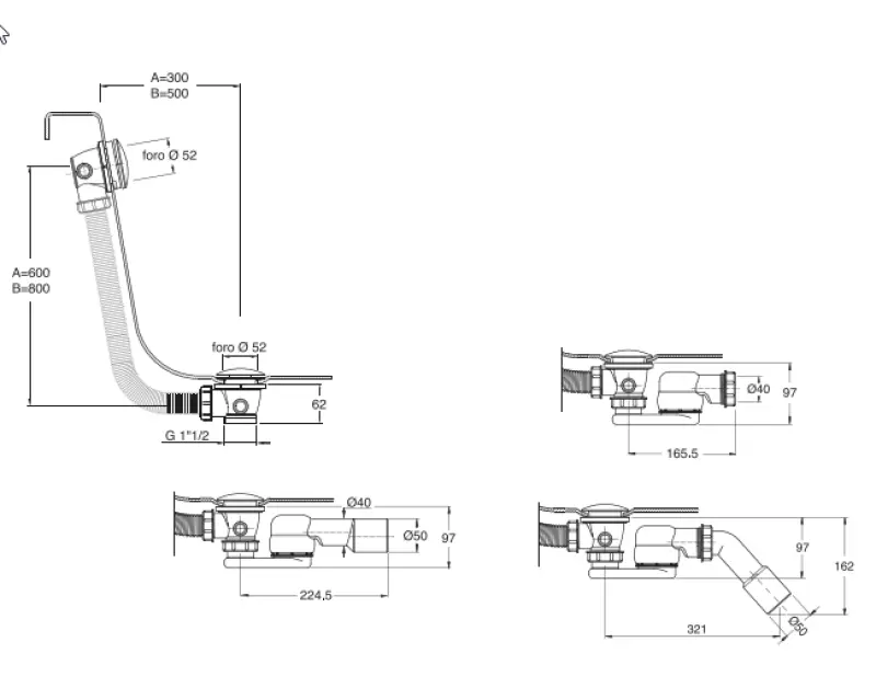 Waterevolution Badüberlauf mit Push-to-Open, PVD-Kupfer 1208958404