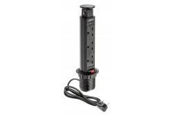 Desktop-Verlängerungskabel 60 mm, 3x UK-Steckdose (schwarz) ENGLISH VERSION 1208958626