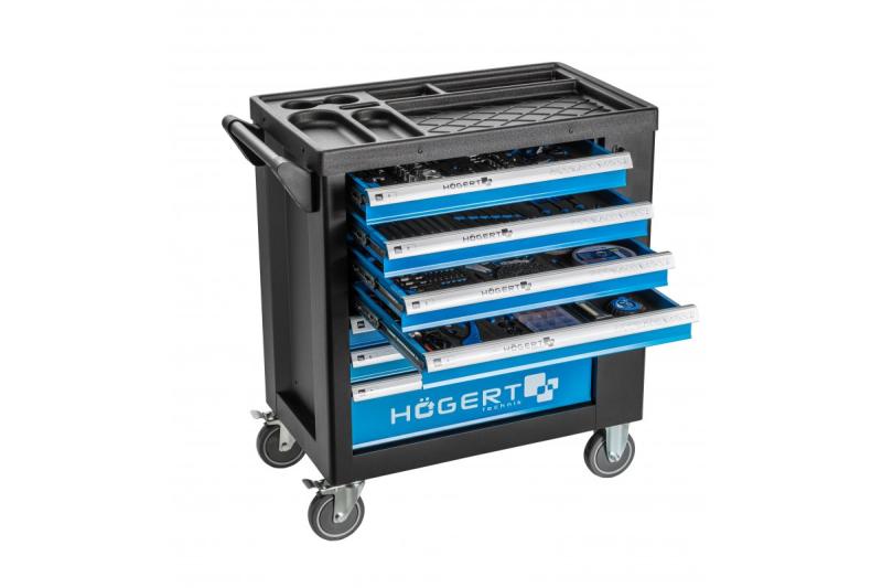 Hoegert 7-Schubladen-Werkzeugschrank mit einer Seitentür mit Zubehör 544 Stück. 1208962010