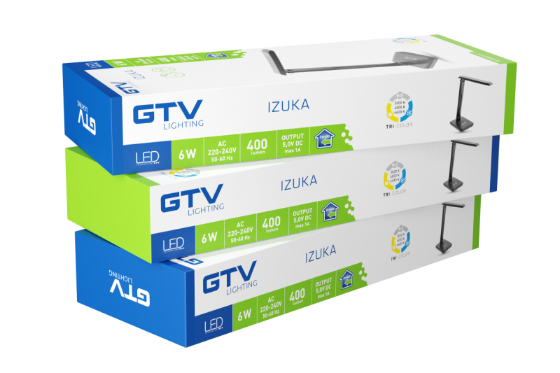 Decor IZUKA LED-Schreibtischlampe 6W 400lm AC220-240V 50/60Hz CCT induktives Ladegerät schwarz 1208962497