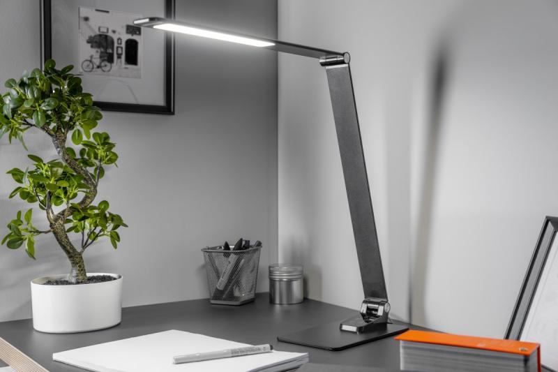 Decor Schreibtischlampe Loneos 12W 700lm AC220-240V 3-CCT 5-Stufen-Dimmung RA>80 USB schwarz 1208962502