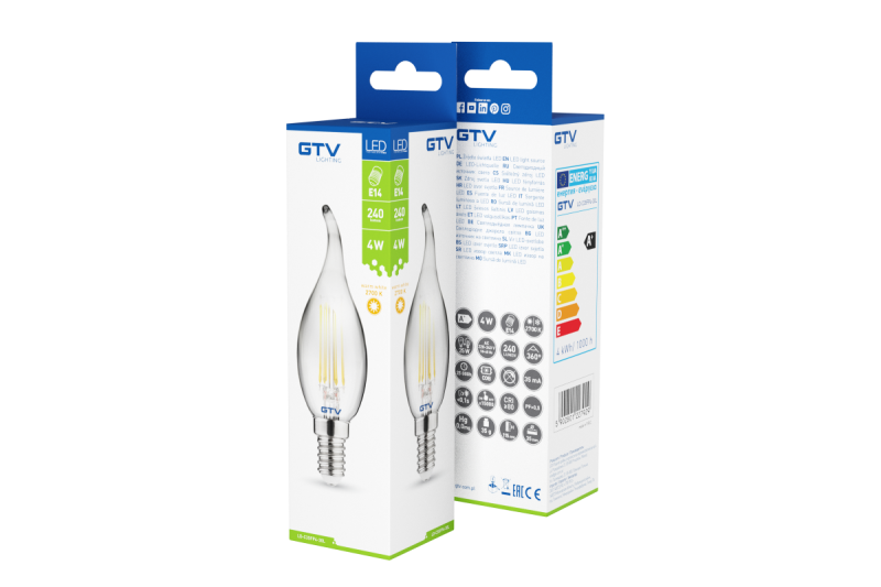 Dekoratives LED-Licht, FILAMENT, C35L, 27006, E14, 4W, 240lm, AC220-240V/ 50-60Hz, RA>80, 360° 1208962696