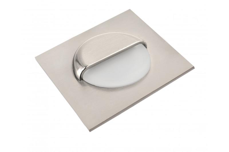 Decor LED Treppenbeleuchtung ESCADA KB DC12V quadratisch mit mattierter Abdeckung 0,8W 70lm 4000K Edelstahlkabel 150cm.