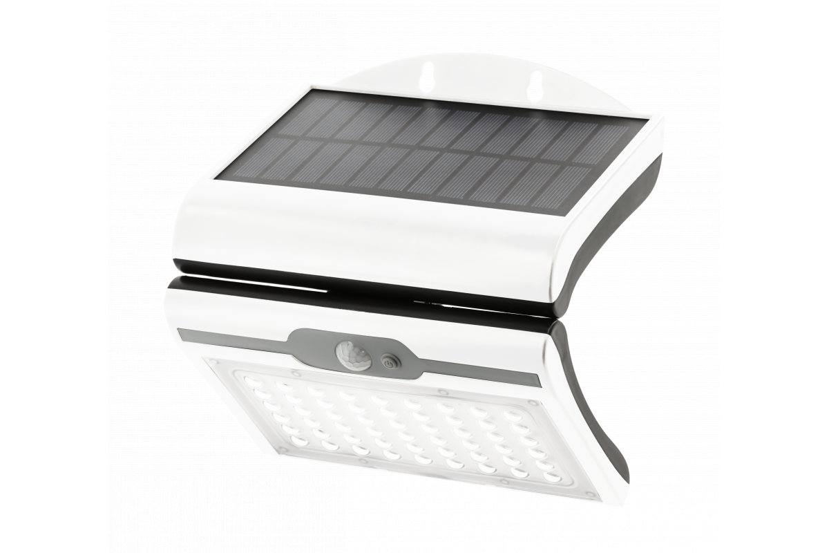 RAMOS Solarfassadenleuchte mit Bewegungs-/Dämmerungssensor, 50W, 300lm, 3,7V 1800mAh, IP44, 6000K, weiß 1208963114