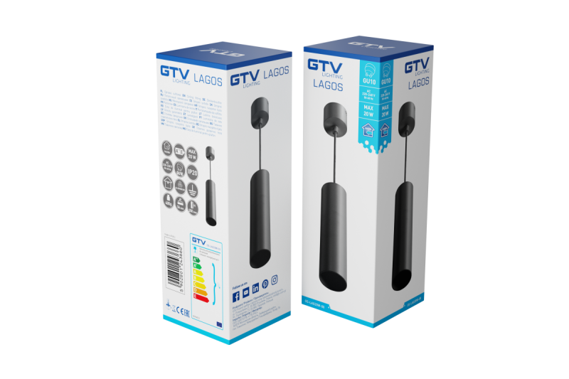 Decor Aufgehängte Leuchte LAGOS GU10 Aluminium IP20 max. 20W Schwarz 1208963909