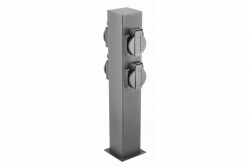 Decor Gartenpfosten LARGO-P 36 IP44 AC220-240V 50-60Hz 4*Schuko-Steckdose max. 3500W Graphit 1208963917
