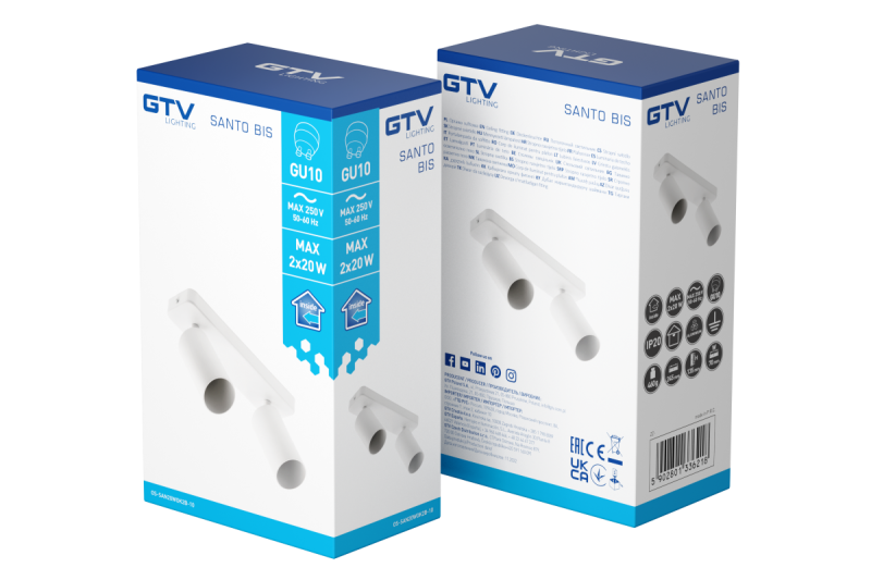 Decor Deckenleuchte SANTO BIS Aluminium IP20 max. 20W*2 doppelt rund weiß 1208964000