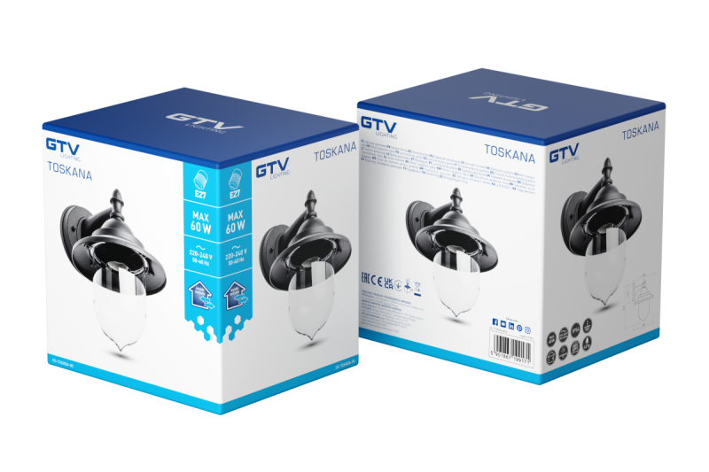 Decor Gartenleuchte TOSKANA-AD E27 MAX.60W IP54 AC220-240V 50-60Hz matt schwarz 1208964026