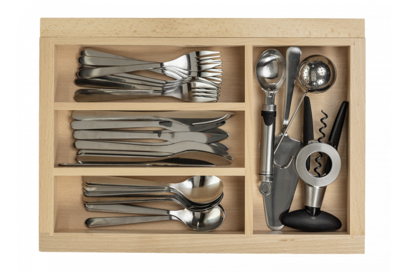 Decor Cutle Besteckkästen Verstellbares Einsatzstück für 400-600mm Schränke Farbe Buche 1208966289