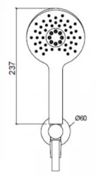 Waterevolution Flow runde Handbrause komplett mit Wandanschluss, Hellgold T1621RWGE