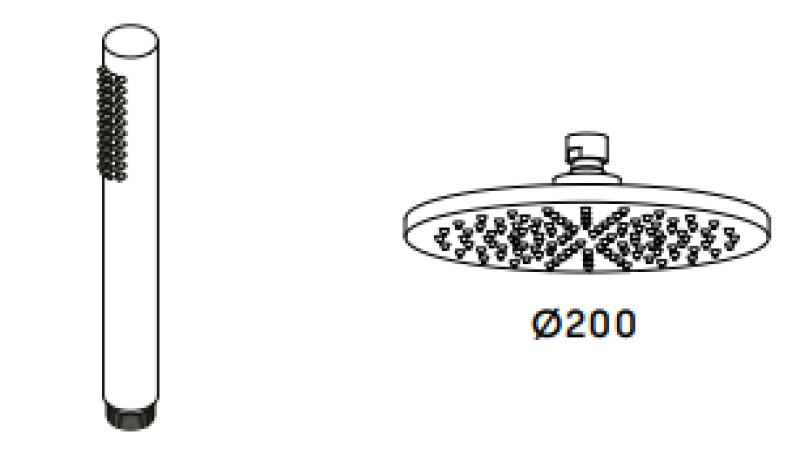 Wasserevolution Flow Duschkombination mit Regendusche matt schwarz T141NPR