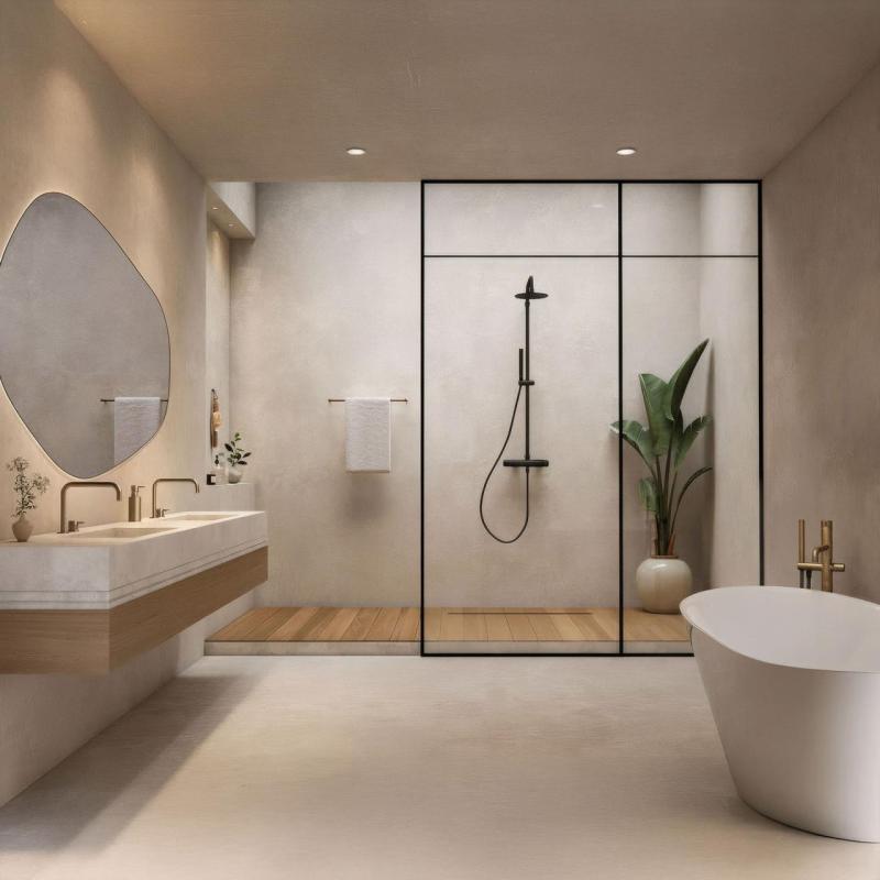 Wasserevolution Flow Duschkombination mit Regendusche matt schwarz T141NPR