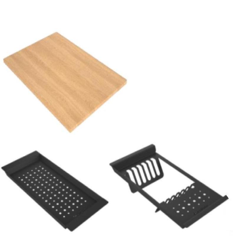 GraniteMy Steam Granitspüle 56x48 cm Schwarz Aufsatz mit goldener Abdeckung inklusive Zubehör 1208967235