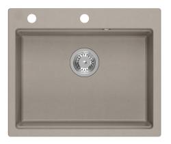 Quadri Durham taupe Granit Aufsatzspüle 595x500 mit Seifenspender, Schneidebrett und Rollmatte 1208967376