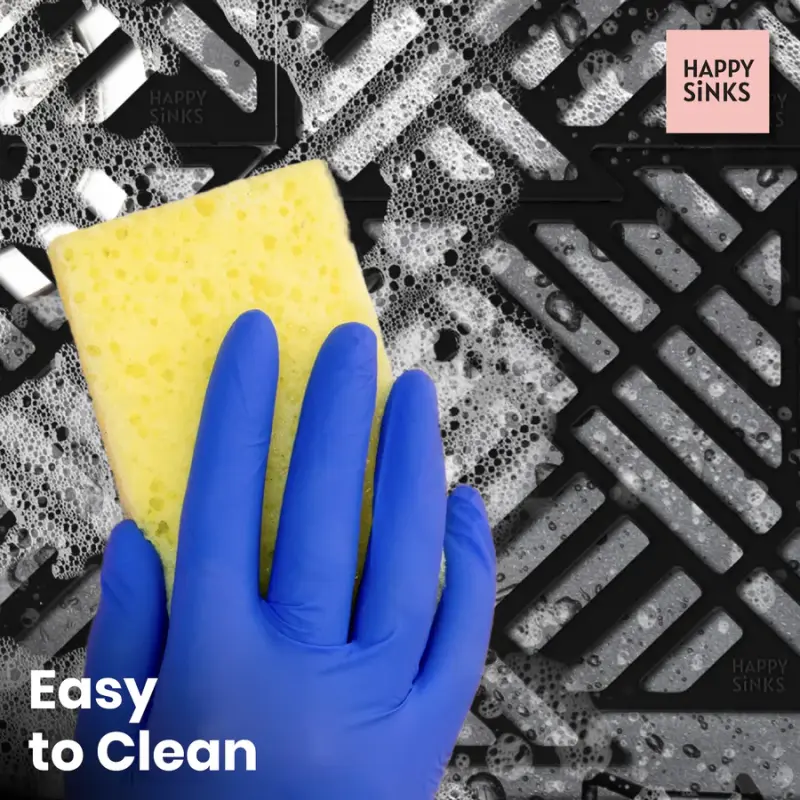 Magisso Happy Sink Puzzlestück schwarzer Bodenschutz 4 Stück für Spüle schwarz 32,5 x 32,5 cm 1208967385