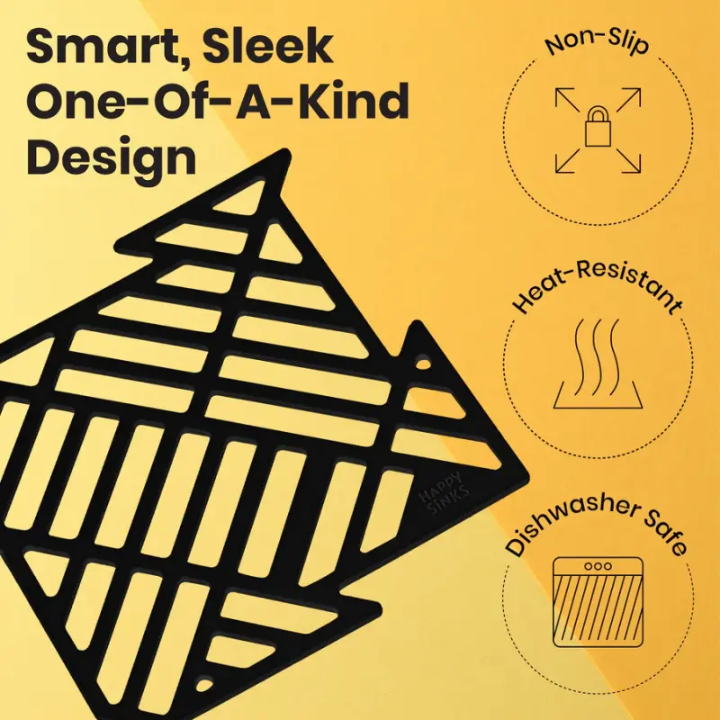 Magisso Happy Sink Puzzlestück schwarzer Bodenschutz 4 Stück für Spüle schwarz 32,5 x 32,5 cm 1208967385