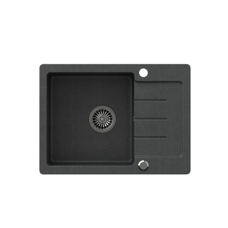 Quadri Kendal anthrazit Granit-Einbauspüle mit Abtropffläche 60x44cm umkehrbar 1208967400