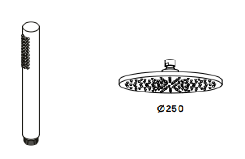 Waterrevolution Flow Duschkombination mit Regendusche matt schwarz 250mm T141N25PR