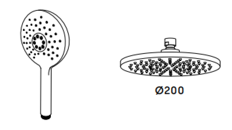 Waterevolution Flow Duschkombination mit Regendusche PVD gebürstetes Kupfer 200mm T141NRCPE