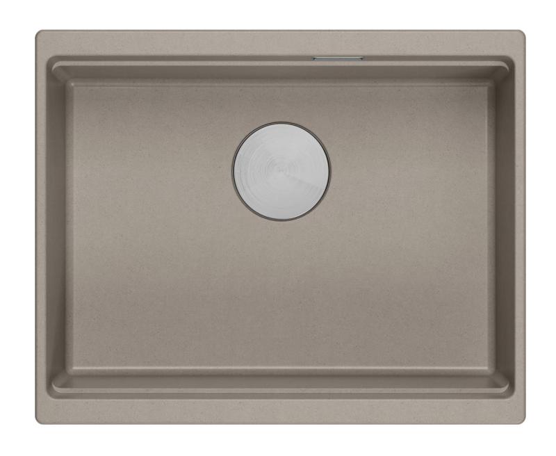 Quadri Newport II Granit Unterbauspüle Taupe 560x450mm mit Edelstahlstopfen und Ablaufkappe 1208967453