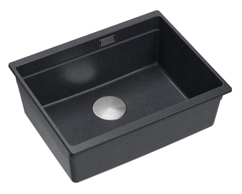 Quadri Newport II Granit Unterbauspüle Anthrazit 560x450mm  mit Edelstahlstopfen und Ablaufkappe 1208967459