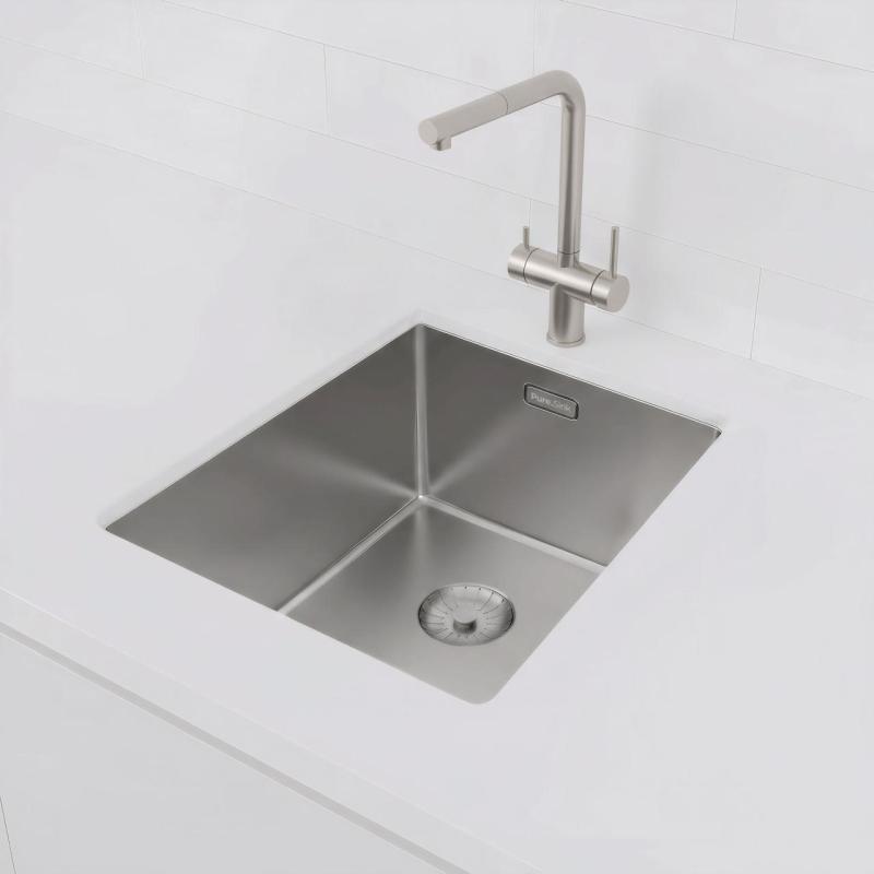 Pure.Sink Prestige Edelstahl Spülbecken 34x40 cm 10 mm Radius Unterbau, Flachbau und Aufsatz PPG3440-02