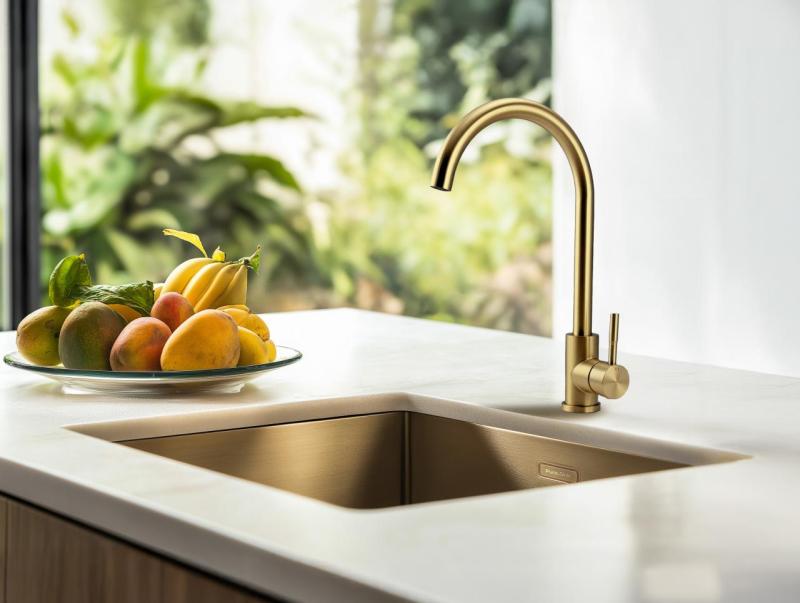 Pure.Sink Prestige Spüle 34x40 cm PVD Gold 10mm Radius Unterbau, Flachbau und Aufbau PPG3440-60