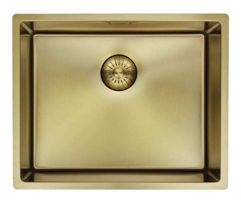 Pure.Sink Prestige Spüle 50x40 cm PVD Gold 10 mm Radius Unterbau, Flachbau und Aufbau PPG5040-60.