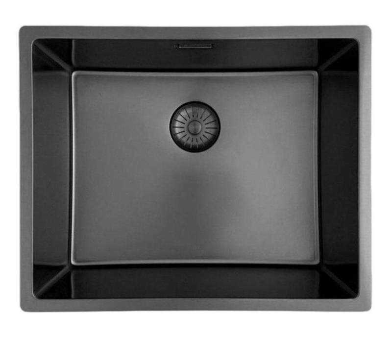 Pure.Sink Prestige Spülbecken 50x40 cm PVD Gun Metal 10mm Radius Unterbau, Flachbau und Aufbau PPG5040-61