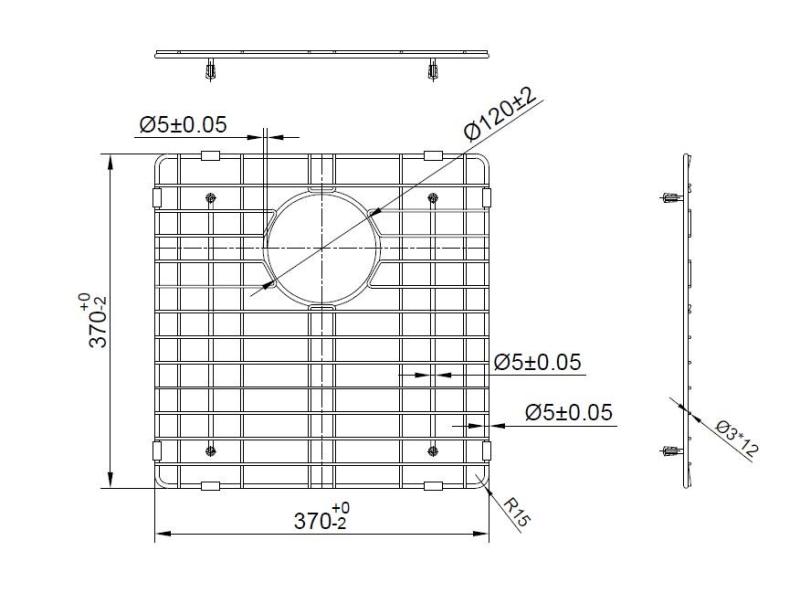 Pure.Sink Prestige Bodenablage 40 Gun Metal PPGGD40-61
