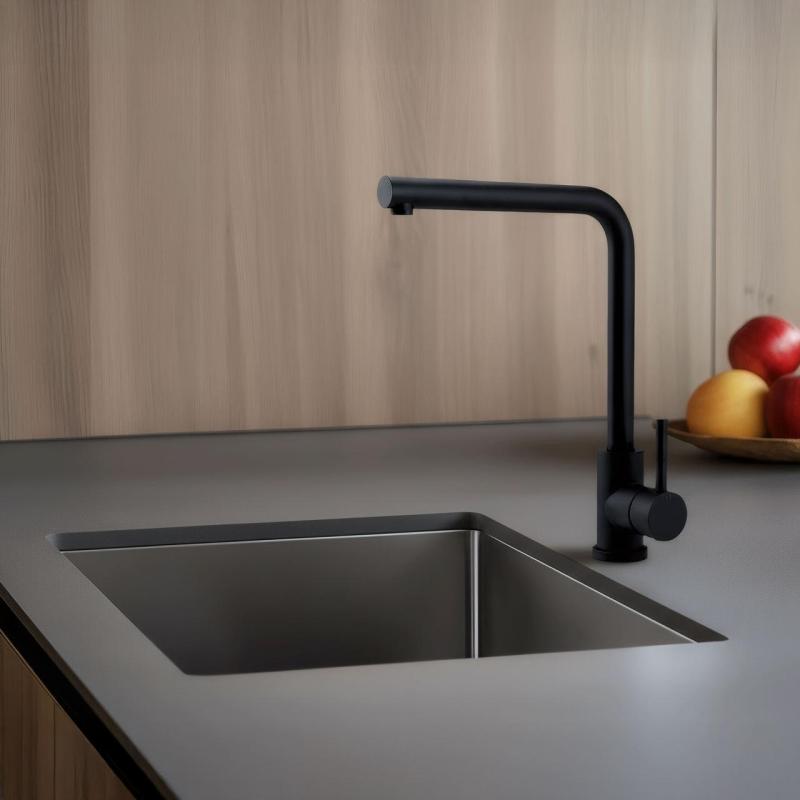 Pure.Sink Elite Steel Spark Küchenarmatur Matt Schwarz PS8040-10