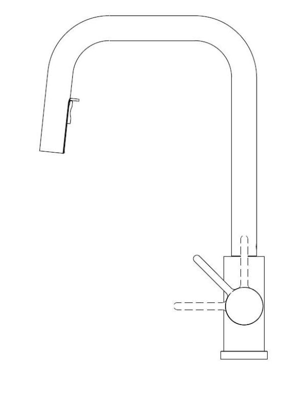 Pure.Sink Elite Steel Crystal-S Küchenarmatur Edelstahl mit ausziehbarem Auslauf PS8050-02