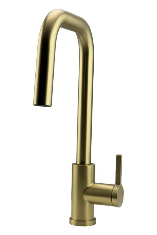 Pure.Sink Elite Steel Crystal-S Küchenarmatur PVD gebürstetes Gold mit ausziehbarem Auslauf PS8050-60